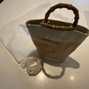 J.Mclaughlin Baccara Straw & Leather Bucket Bag Women's Brown